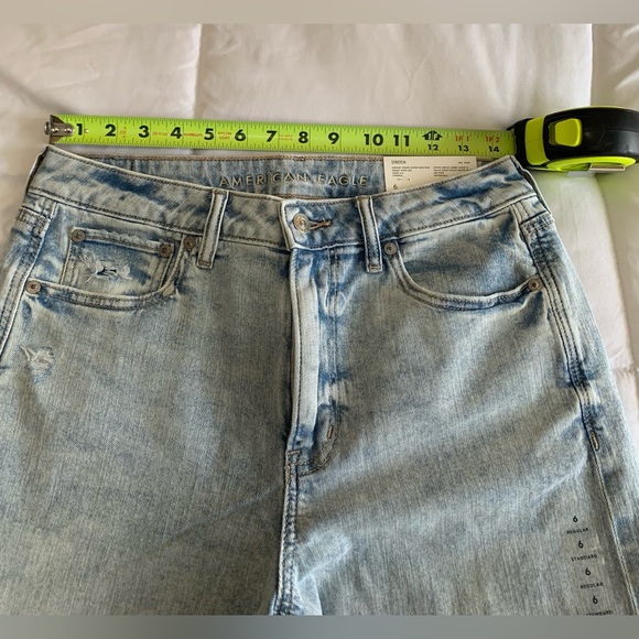 American Eagle Sz 6 Regular DREAMY DRAPE BAGGY WIDE LEG Jeans New with tags - Picture 7 of 8